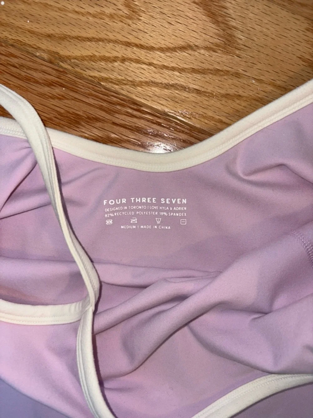EUC 437 The Onesie + Wrap Top, parfait & cream, medium - Picture 3 of 5